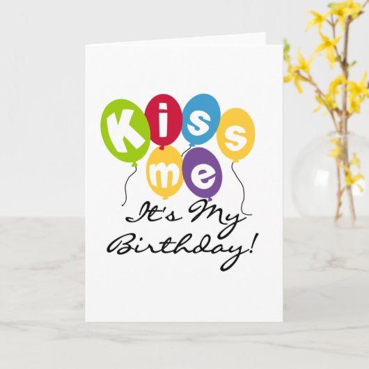Kiss Me Birthday Kaart (Gele Bloem)