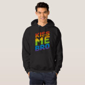Kiss Me Bro Rainbow Flag Gay Pride LGBT Hoodie (Voorkant volledig)
