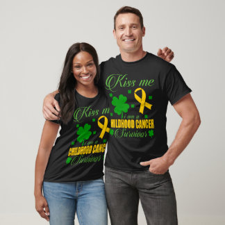 Kiss Me Childhood Cancer Survivor St Patrick Day T-shirt