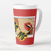 Kiss me Comic Pop Art Latte Mok (Rechterhoek)