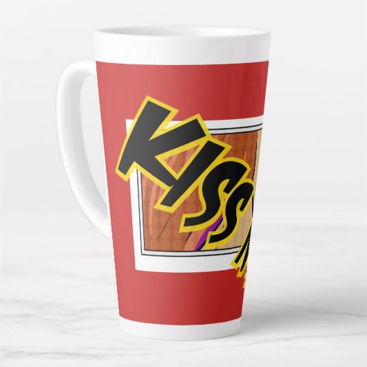 Kiss me Comic Pop Art Latte Mok (Linkerhoek)
