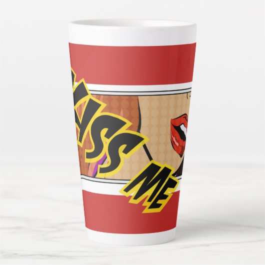 Kiss me Comic Pop Art Latte Mok (Voorkant)