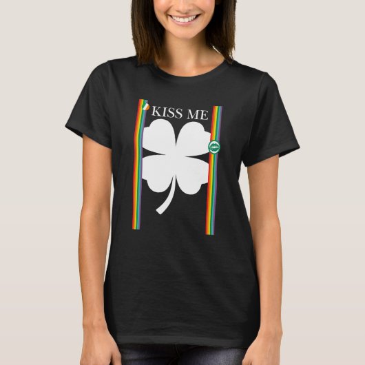 Kiss Me Cool C Leaf St Patrick's Day Irish Celebra T-shirt (Voorkant)