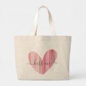 Kiss me Cute Pink getextureerd Heart Grote Tote Bag (Achterkant)