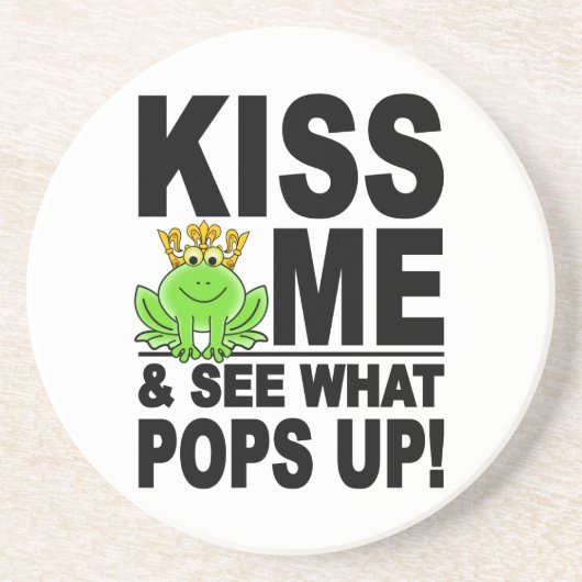 KISS ME Frog onderzetter (Voorkant)