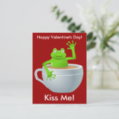 Kiss Me Frog Valentijns Briefkaart (Staand voorkant)
