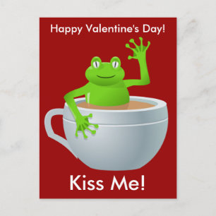 Kiss Me Frog Valentijns Briefkaart