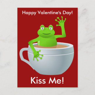 Kiss Me Frog Valentijns Briefkaart