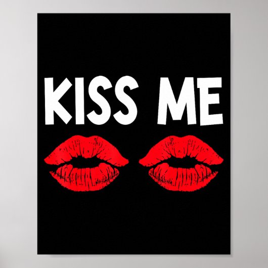 Kiss Me Funny Couples Tee Valentine's Day Couple M Poster (Voorkant)