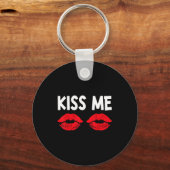 Kiss Me Funny Couples Tee Valentine's Day Couple M Sleutelhanger (Voorkant)