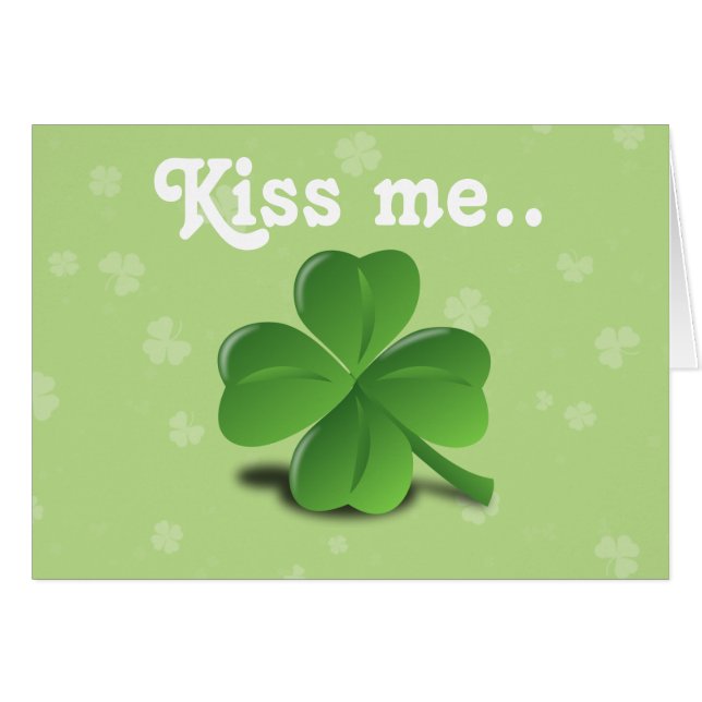 "Kiss me" Funny Irish St. Patrick's Day Shamrock (Voorkant Horizontaal)