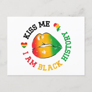 Kiss Me I Am Black History Maand Afro-Amerikaan Briefkaart