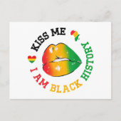 Kiss Me I Am Black History Maand Afro-Amerikaan Briefkaart (Voorkant)