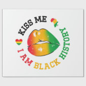 Kiss Me I Am Black History Maand Afro-Amerikaan Cadeaupapier (Vlak)