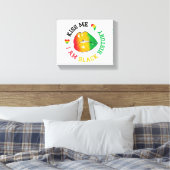 Kiss Me I Am Black History Maand Afro-Amerikaan Canvas Afdruk (Insitu (Slaapkamer))