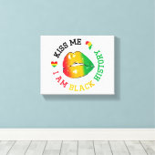 Kiss Me I Am Black History Maand Afro-Amerikaan Canvas Afdruk (Insitu (Houten vloer))