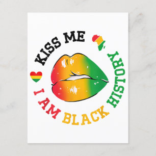 Kiss Me I Am Black History Maand Afro-Amerikaan Informatiekaartje