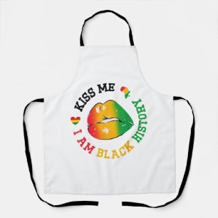 Kiss Me I Am Black History Maand Afro-Amerikaan Schort