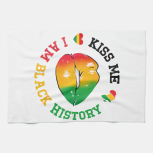 Kiss Me I Am Black History Maand Afro-Amerikaan Theedoek