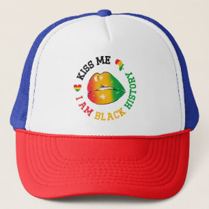 Kiss Me I Am Black History Maand Afro-Amerikaan Trucker Pet