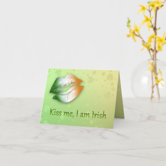 Kiss Me I am Irish - Greeting Card Kaart (Gele Bloem)