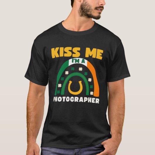 Kiss Me I m A Photographer St Patricks Day Puns Ir T-shirt (Voorkant)