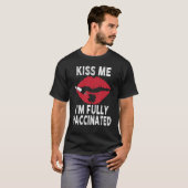 Kiss Me I M Fully Vaccinated Lips Shamrock St Patr T-shirt (Voorkant volledig)