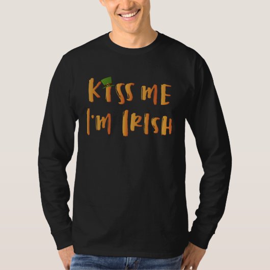 Kiss Me I m Irish Irish Pride White Green Orange L T-shirt (Voorkant)