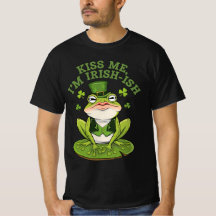 Kiss Me, I’m Irish-ish Funny Frog St. Patrick’s Da