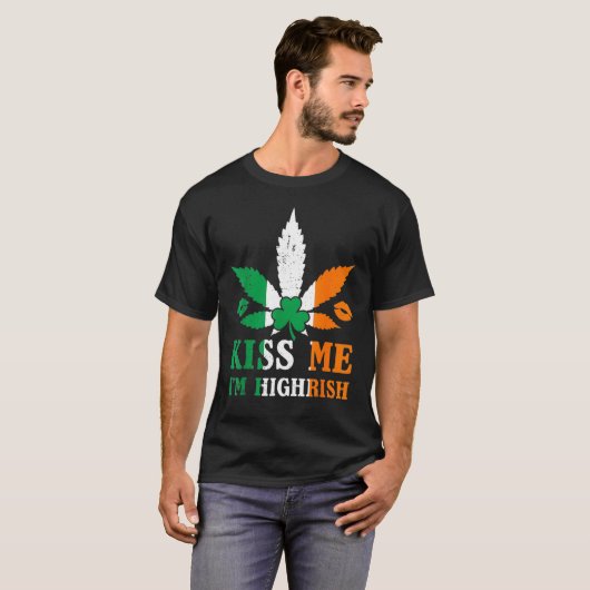 Kiss Me I M Irish Shamrock Funny Irish St Patricks T-shirt (Voorkant volledig)
