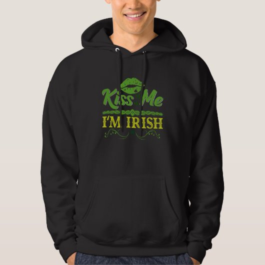 Kiss Me I´m Irish Shamrock St Patrick s Day  1 Hoodie (Voorkant)