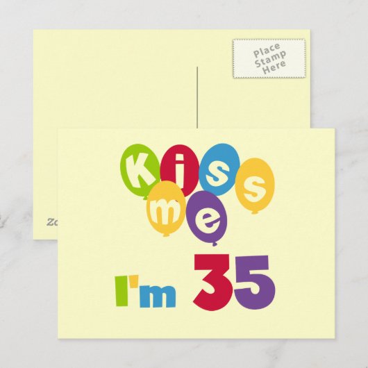 Kiss me Ik ben 35-jarige T-shirts en GIfts Briefkaart (Voorkant / Achterkant)