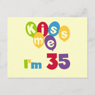 Kiss me Ik ben 35-jarige T-shirts en GIfts Briefkaart