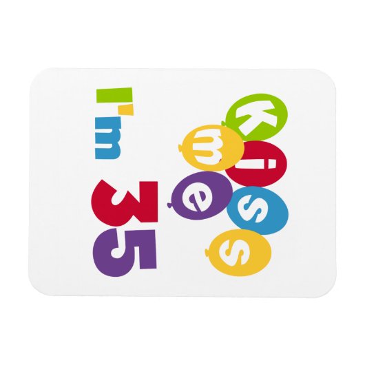 Kiss me Ik ben 35-jarige T-shirts en GIfts Magneet (Horizontaal)