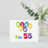 Kiss me Ik ben 55-jarige overhemden en cadeautjes. Briefkaart (Staand voorkant)