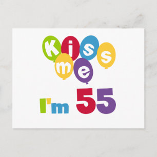 Kiss me Ik ben 55-jarige overhemden en cadeautjes. Briefkaart