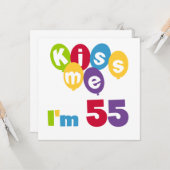 Kiss me Ik ben 55-jarige overhemden en cadeautjes. Kaart (Voorkant / Achterkant in situ)