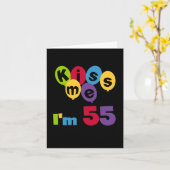 Kiss me Ik ben 55-jarige overhemden en cadeautjes. Kaart (Gele Bloem)