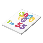 Kiss me Ik ben 55-jarige overhemden en cadeautjes. Notitieblok (Linkerzijde)