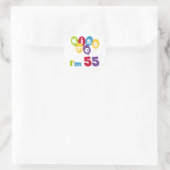 Kiss me Ik ben 55-jarige overhemden en cadeautjes. Ronde Sticker (Tas)