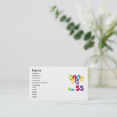 Kiss me Ik ben 55-jarige overhemden en cadeautjes. Visitekaartje (Staand voorkant)