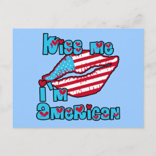 Kiss Me Ik ben een Amerikaans product Briefkaart