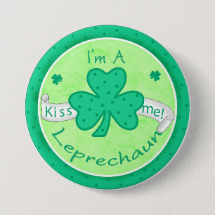 Kiss Me - Ik ben een Leprechaun Button Badge