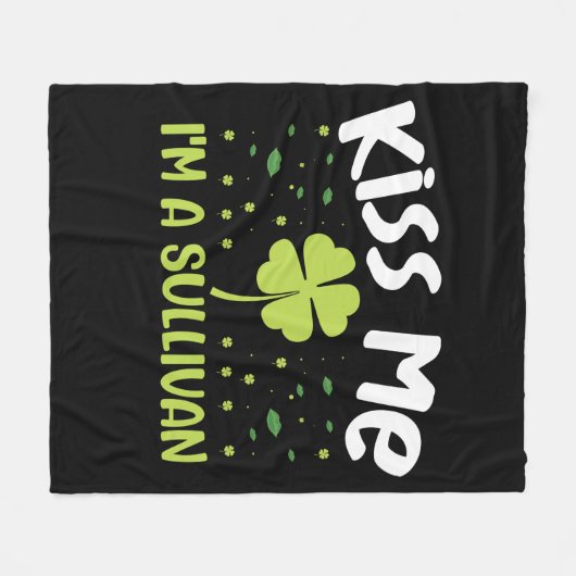 Kiss Me Ik ben een Sullivan - Achternaam Sullivan Fleece Deken (Voorkant (Horizontaal))
