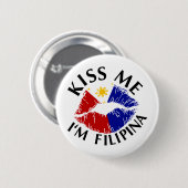 Kiss Me Ik ben Filipina Ronde Button 5,7 Cm (Voorkant /achterkant)