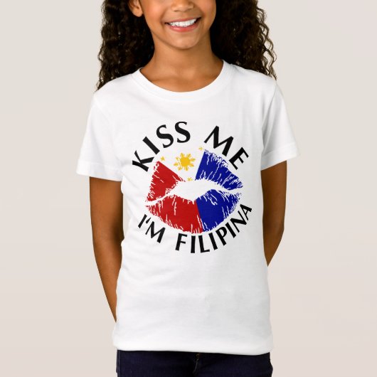 Kiss Me Ik ben Filipina T-shirt (Voorkant)