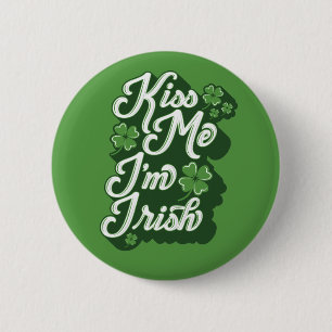 Kiss me, ik ben Ierse Button Pinback