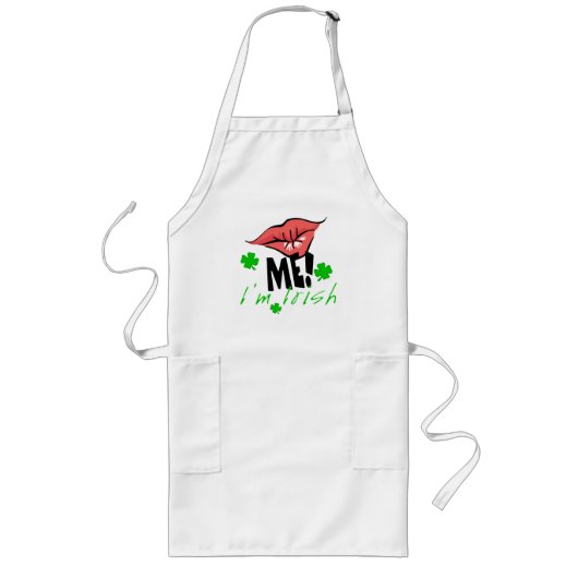 Kiss Me Ik ben Irish Apron Lang Schort (Voorkant)