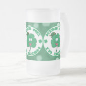 Kiss me Ik ben Irish Clover Face Green Bokeh Matglas Bierpul (Voorkant rechts)