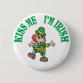 Kiss Me Ik ben Irish Danser Leprechaun Ronde Button 5,7 Cm (Voorkant)